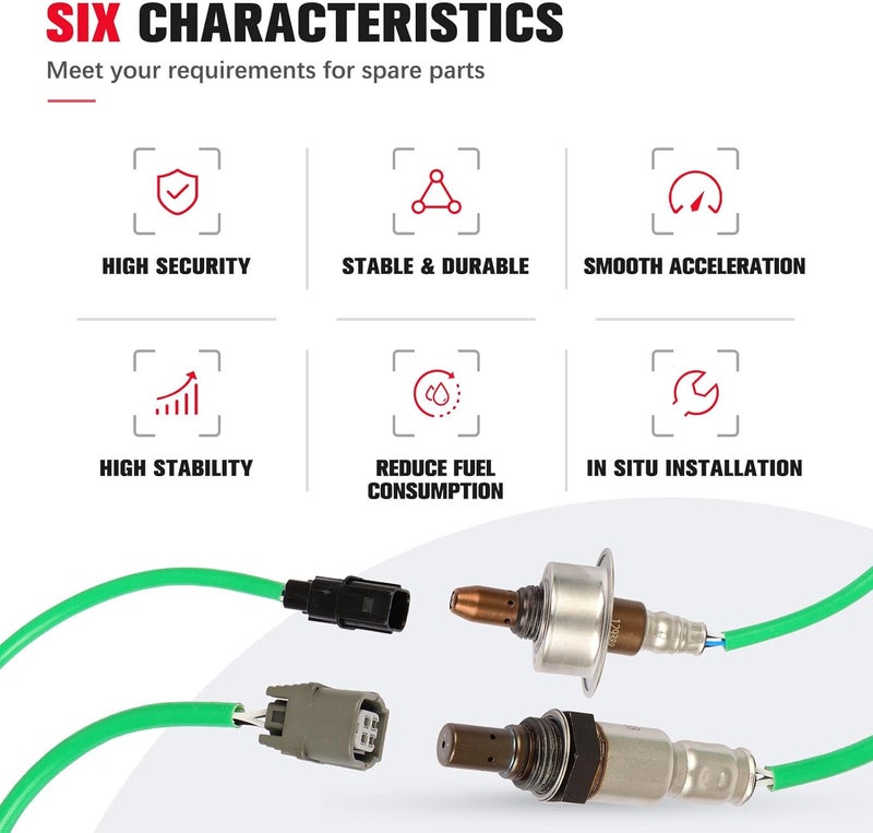 QIJIAUTO O2 Oxygen Sensor Upstream Downstream Compatible for Honda CR-V 2007 2008 2009 2010 2011 234-9091 234-4462 2PCS - Image 5